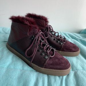 BCBGmaxazria purple lace-up sneaker